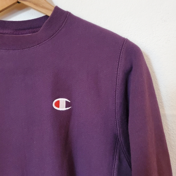XS Purple Champion Reverse Weave Crew Sweatshirt - Picture 5 of 5